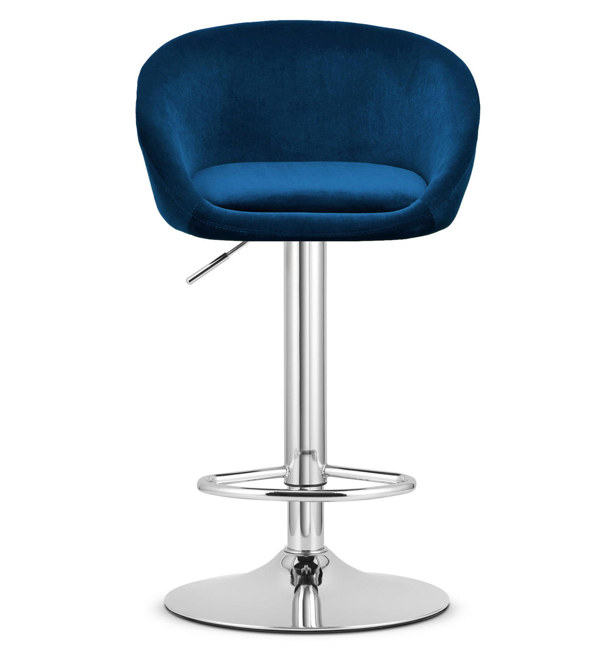 BARHOCKER 2-er Set EAST marineblauer Sitz, Chrombasis - Dunkelblau, Textil (53/103/46cm) - Valora