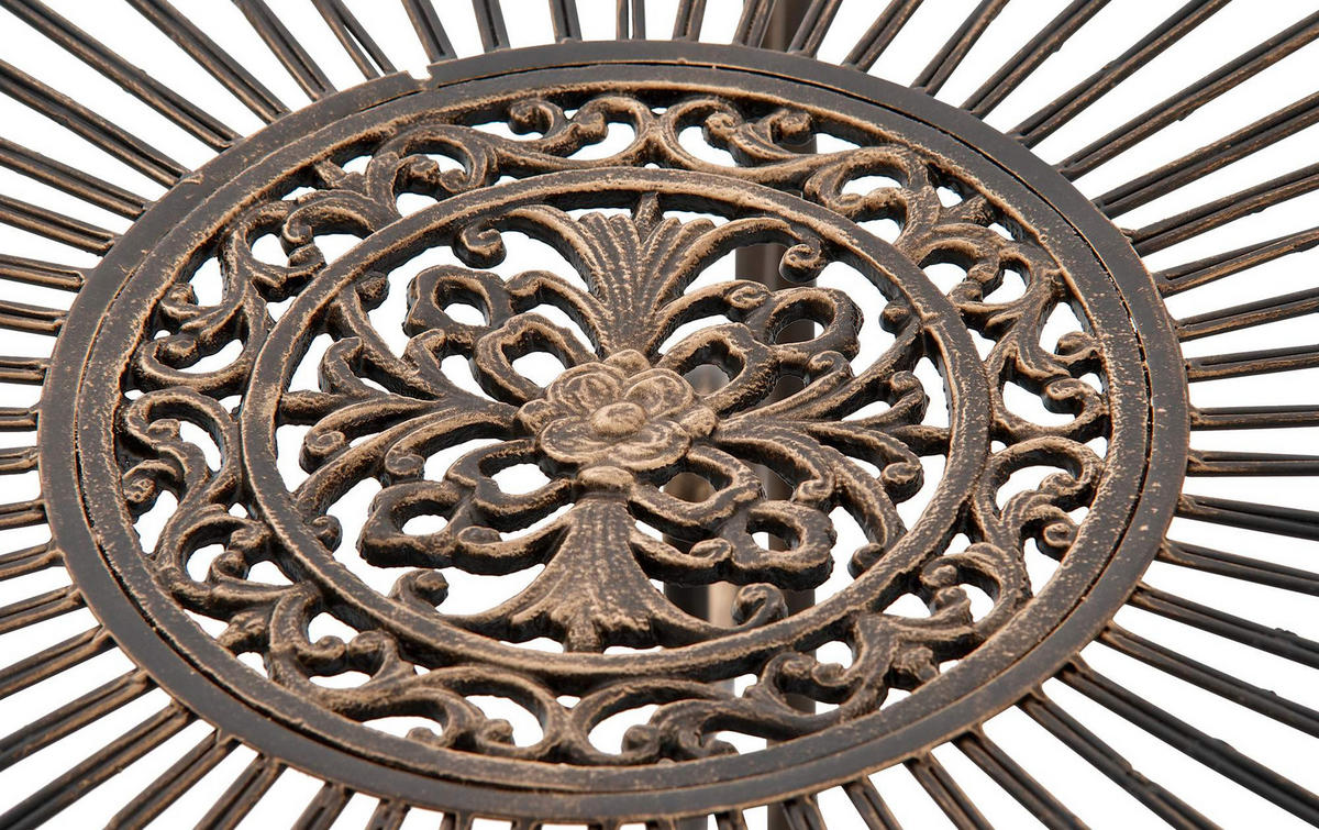 GARTENTISCH rund Ø90 cm Metall Bronze - Bronzefarben, Metall (90/90/69cm) - CLP