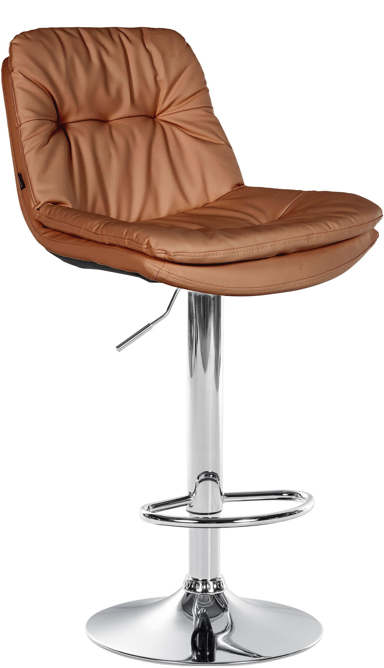 BARHOCKER Lederlook hellbraun - Hellbraun/Schwarz, Textil (46/92/54cm) - CLP