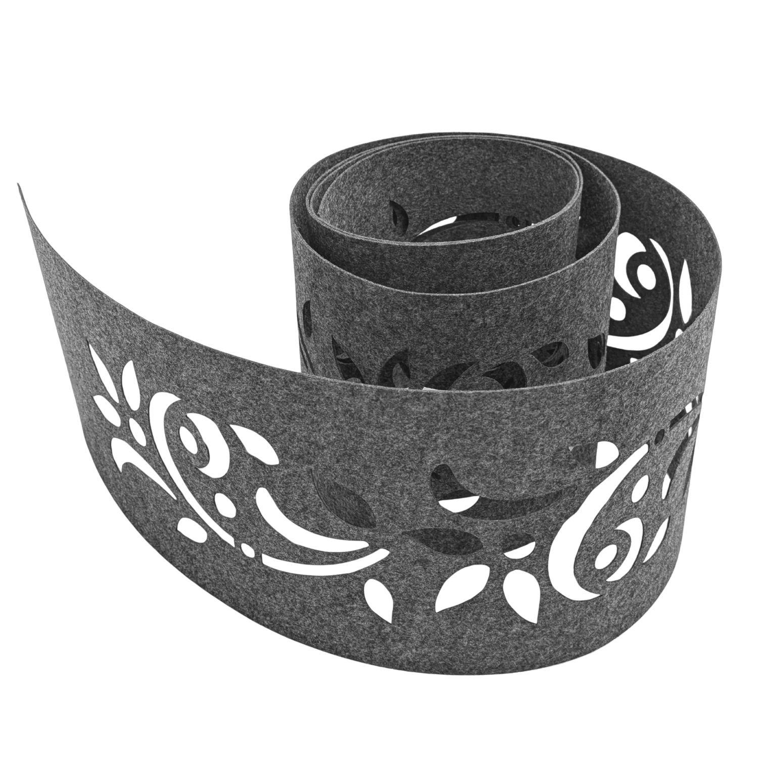 SICHTSCHUTZSTREIFEN Design Vlies Dekor Floral1 Einzelstreifen Hellgrau 2,55m - Hellgrau, Kunststoff (260/19cm) - ZAUN|ZU