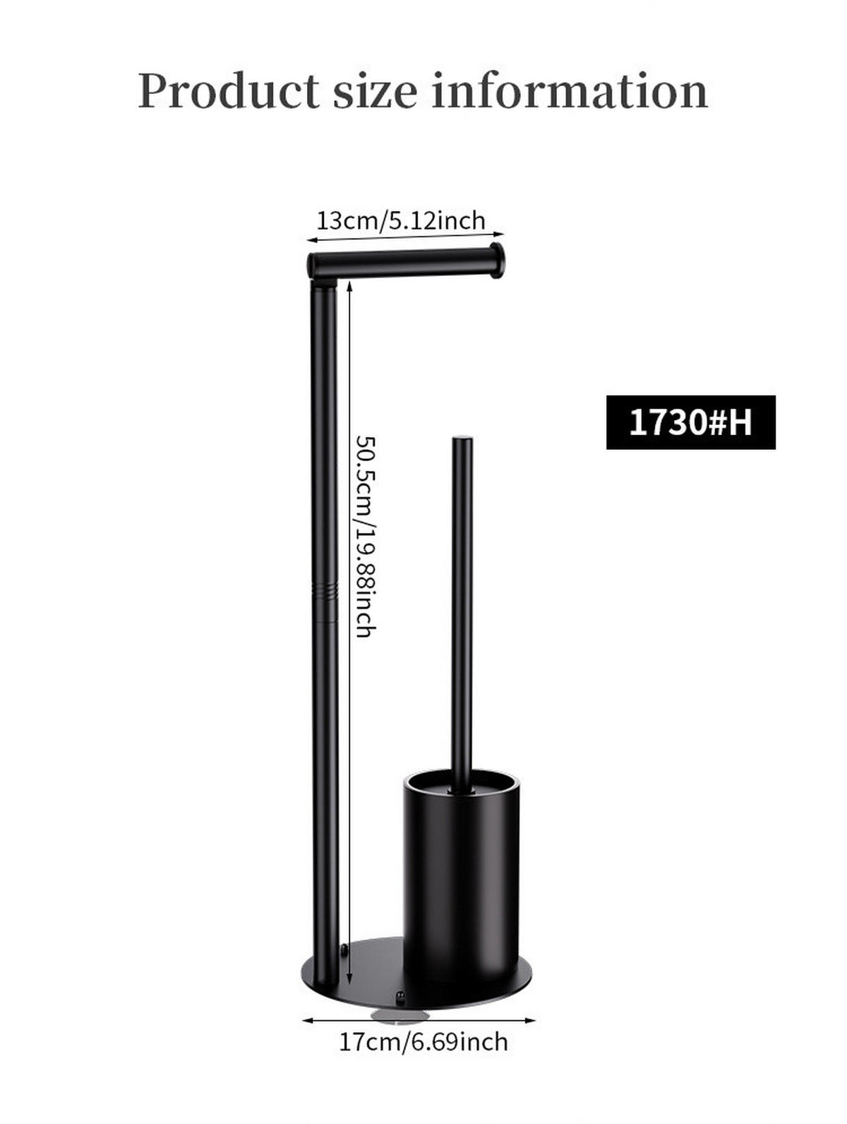 WC-BÜRSTENHALTER – 2-in-1 (Schwarz) 17 x 51 cm - Schwarz, Metall (17/51/17cm)