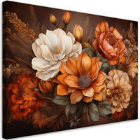 WANDBILD natur foliage blumen botanicals - Orange, Textil (60/40cm) - Feeby