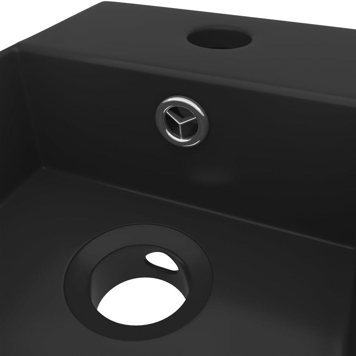 WASCHBECKEN Langner 48/25/15 cm - Schwarz, Keramik (48/15/25cm) - Nettlife