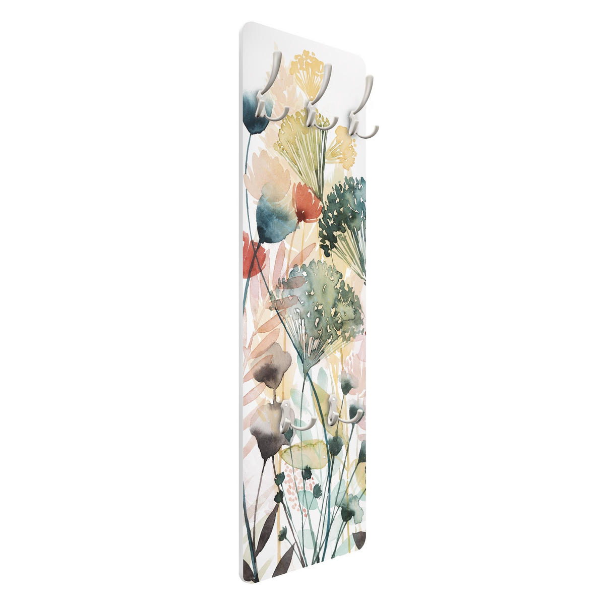 WANDGARDEROBE - Wildblumen im Sommer I 34/105 cm - Weiß, Holzwerkstoff (34/105/1.6cm) - Bilderwelten