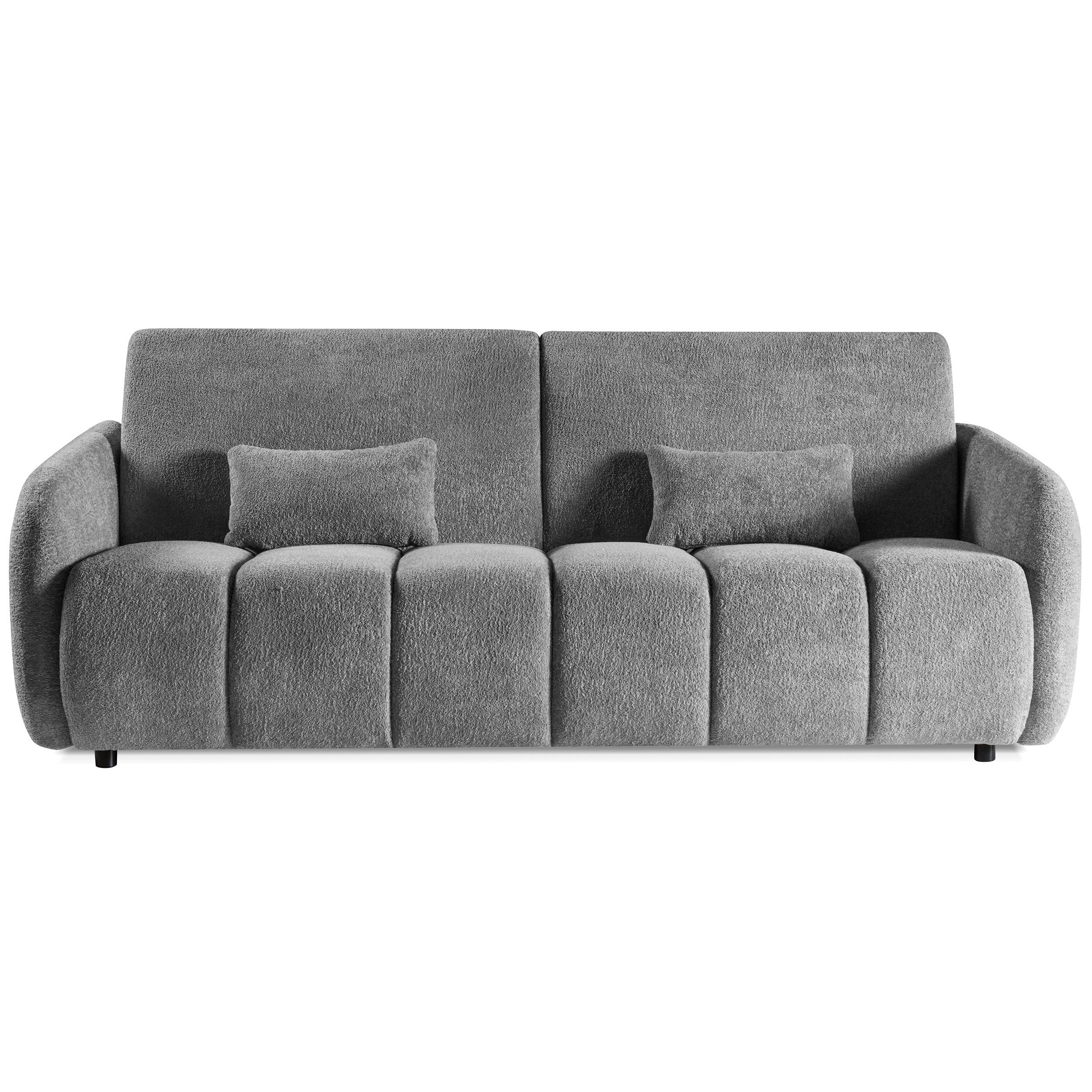 SCHLAFSOFA Carla 3-Sitzer mit Schlaffunktion, Grau - Grau, Textil (225/93/100cm) - Beautysofa
