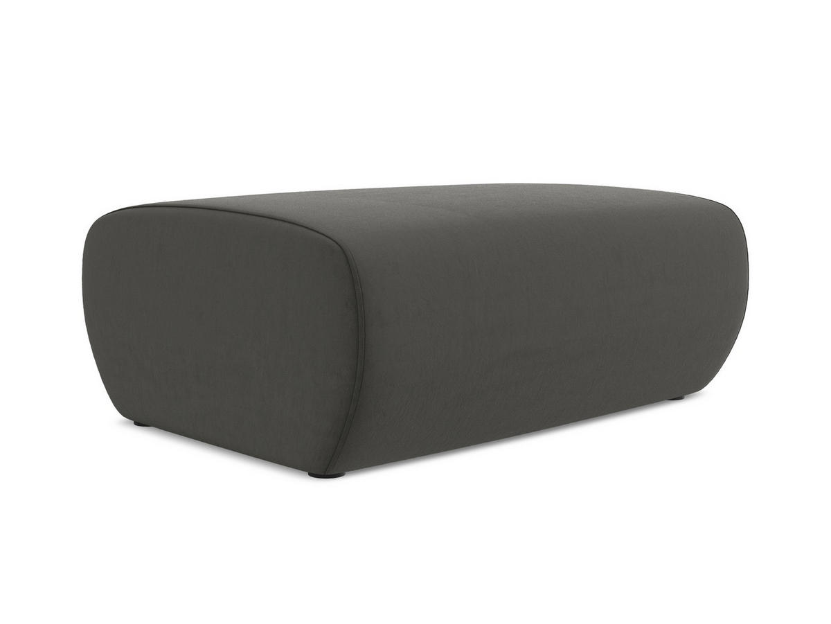 POUF Samt Stoff Grau - Dunkelgrau/Schwarz, Kunststoff/Textil (102/40/62cm) - Makamii
