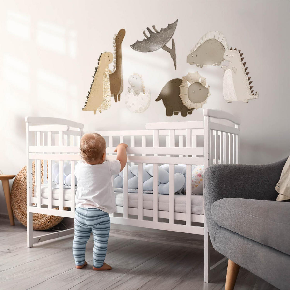 AUFKLEBER 60x91 cm Pastell-Dinosaurier - Braun, Kunststoff (60/91/0.1cm) - TULUP