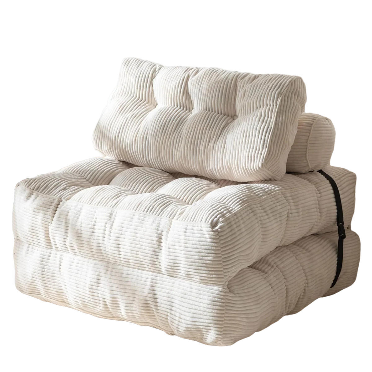 SCHLAFSESSEL Schlafsofa Sofabett Einzelsofa mit Waschbarem Kissen - Beige, Textil (85/40/85cm) - Authentics