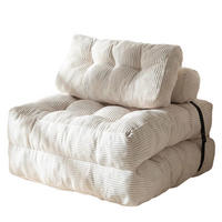 SCHLAFSESSEL Schlafsofa Sofabett Einzelsofa mit Waschbarem Kissen - Beige, Textil (85/40/85cm) - Authentics