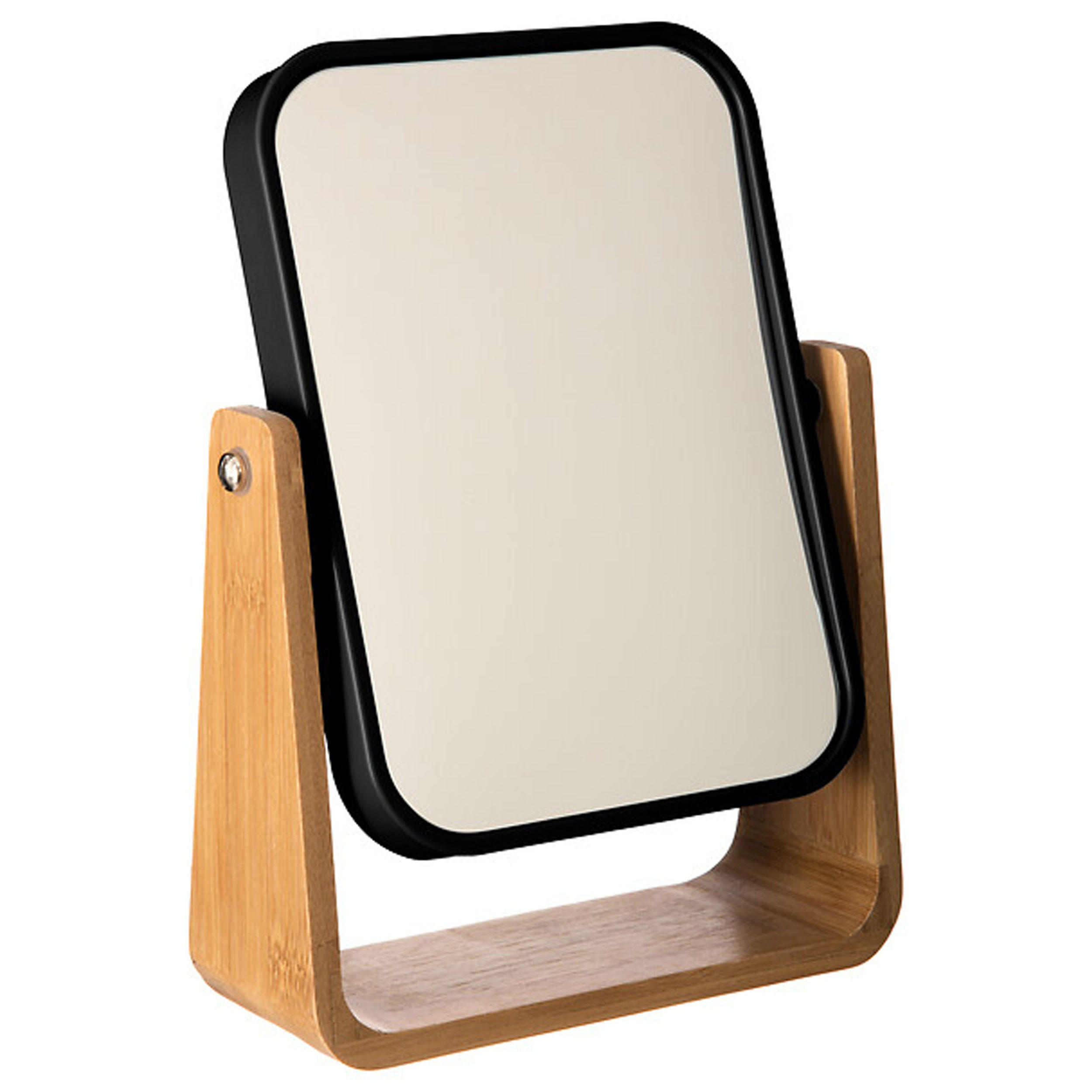 KOSMETIKSPIEGEL Natureo Black, Glas, Bambus, Kunststoff, Schwarz, 16 x 22 cm - Schwarz, Glas (5.8/21.8/16cm) - 5five Simply Smart