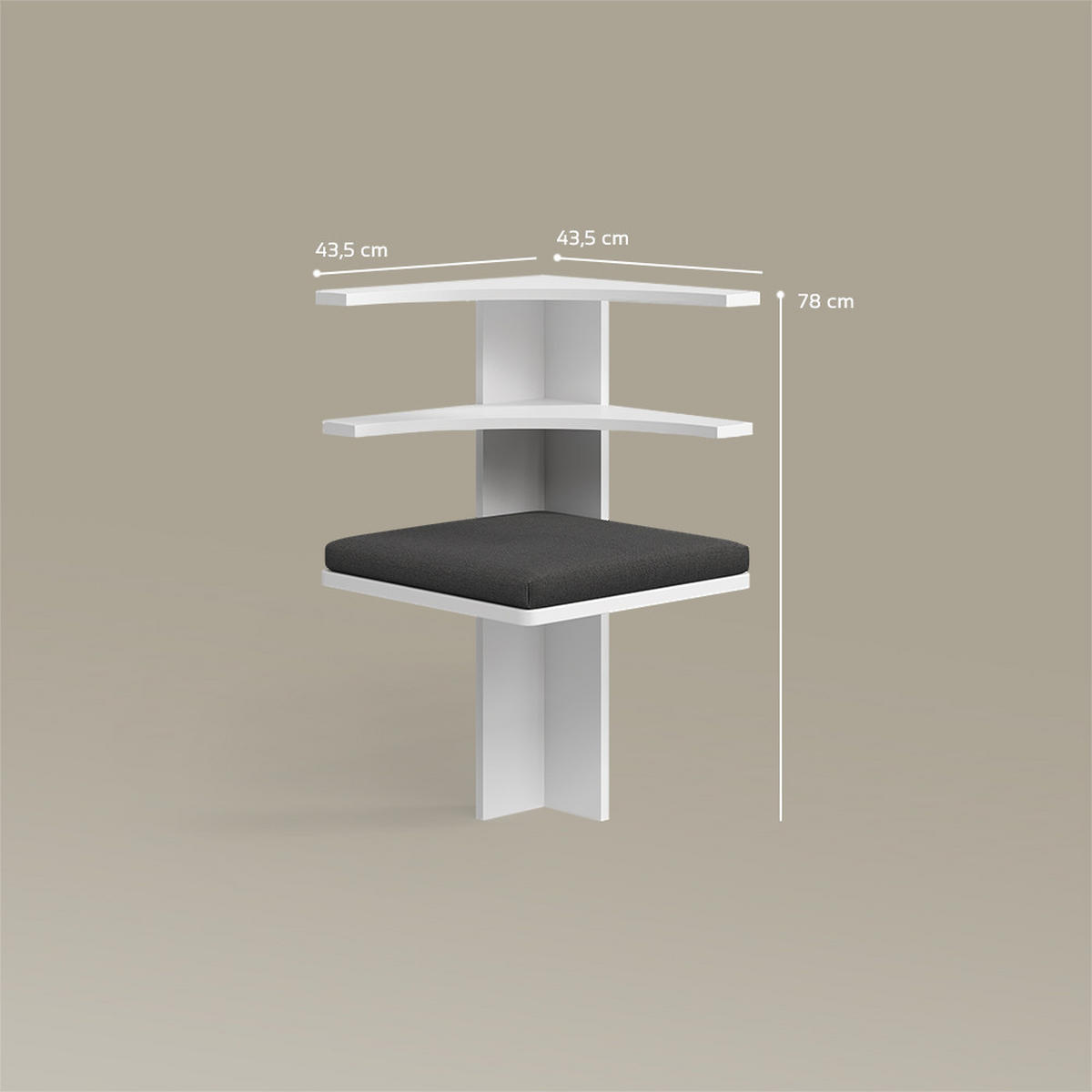 ESSZIMMER-ECKBANK Tiberio Weiß 43.5 x 43.5 cm - Weiß, Holzwerkstoff (43.5/43.5cm) - Livinity®