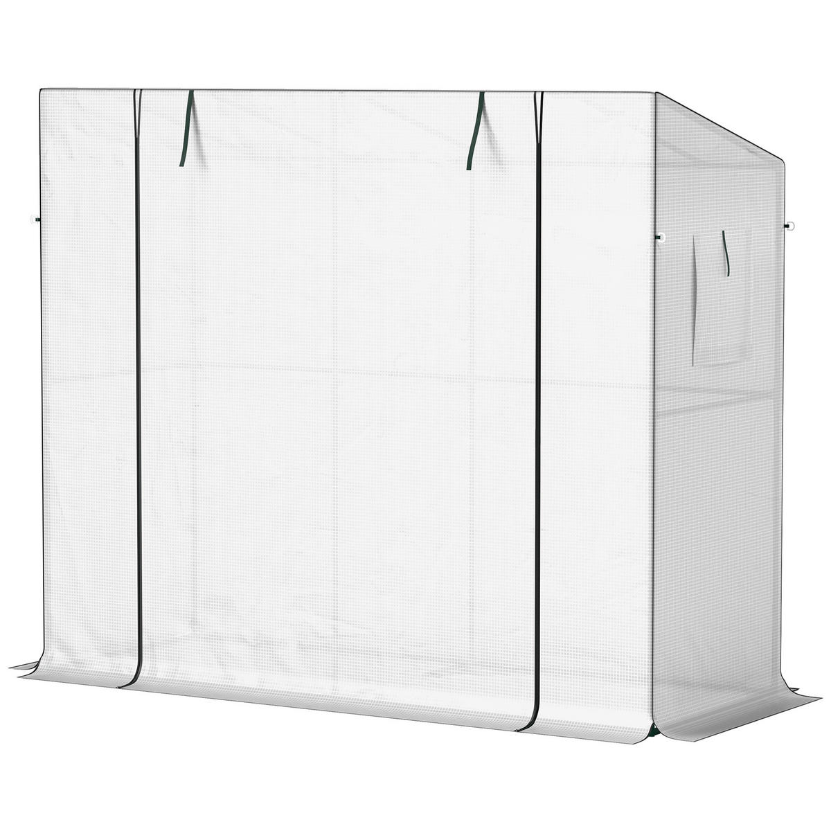 ANLEHN-GEWÄCHSHAUS DE-05716 Mit Rolltür & Netzfenstern, UV-beständig Weiß - Weiß, Kunststoff/Metall (76/170/200cm) - ComfortXL