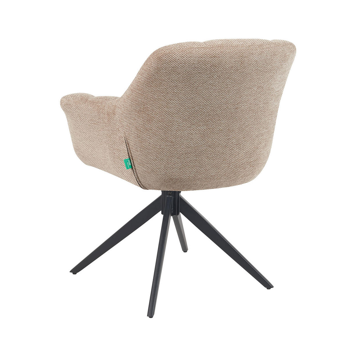 DREHSTUHL Mika-Mila - Beige/Schwarz, Textil/Metall (65/81/66cm) - DUBI Möbel