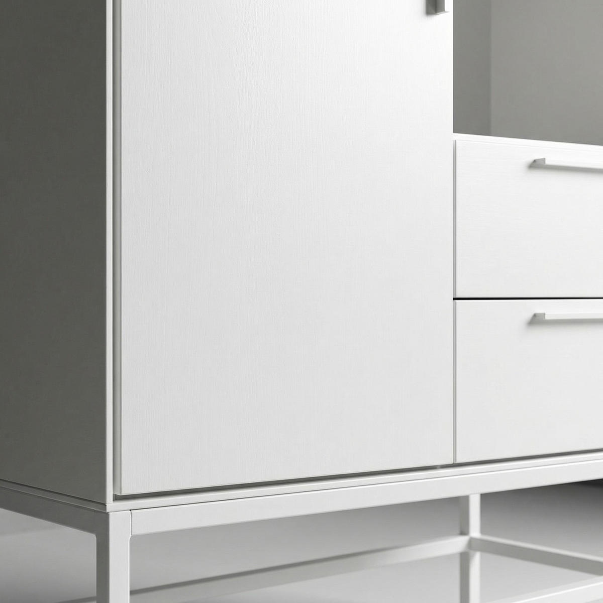 SIDEBOARD Ravn Weiß lackiert 80/42/111 cm - Weiß, Holzwerkstoff (80/111/42cm) - ebuy24