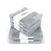 6ER Set Pura Silbergrau 2x Duschtuch + 4x Handtuch - Hellgrau, Textil (50/100cm) - Herzbach Home