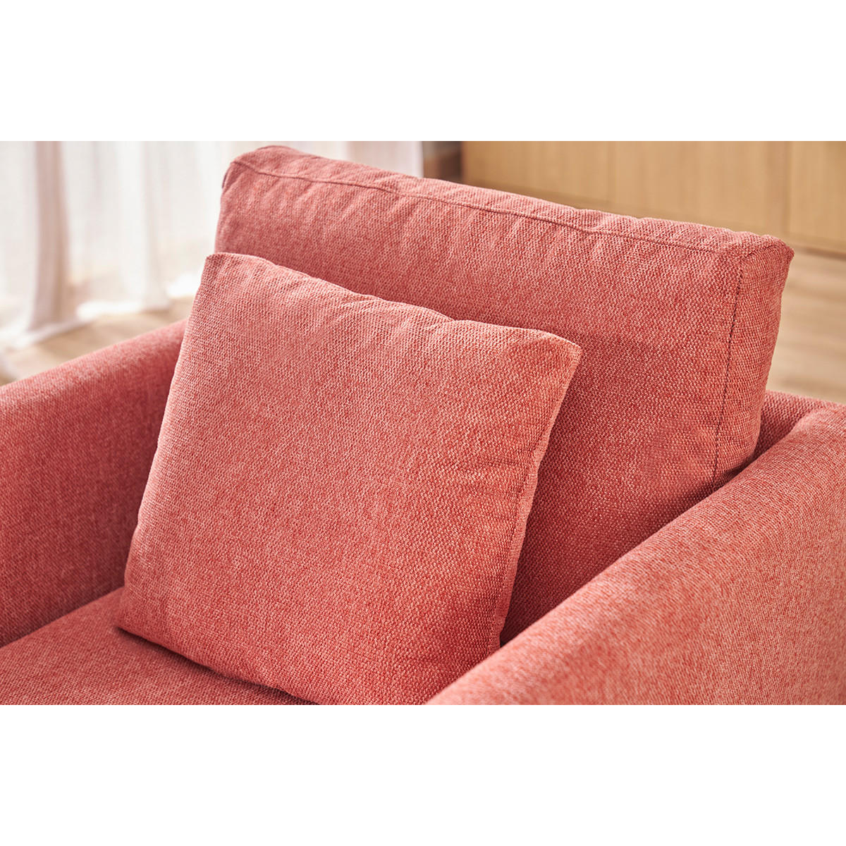 SESSEL abnehmbarer Bezug terracotta Samt OSLO - Terracotta, Textil (80/81/74.5cm) - Miliboo