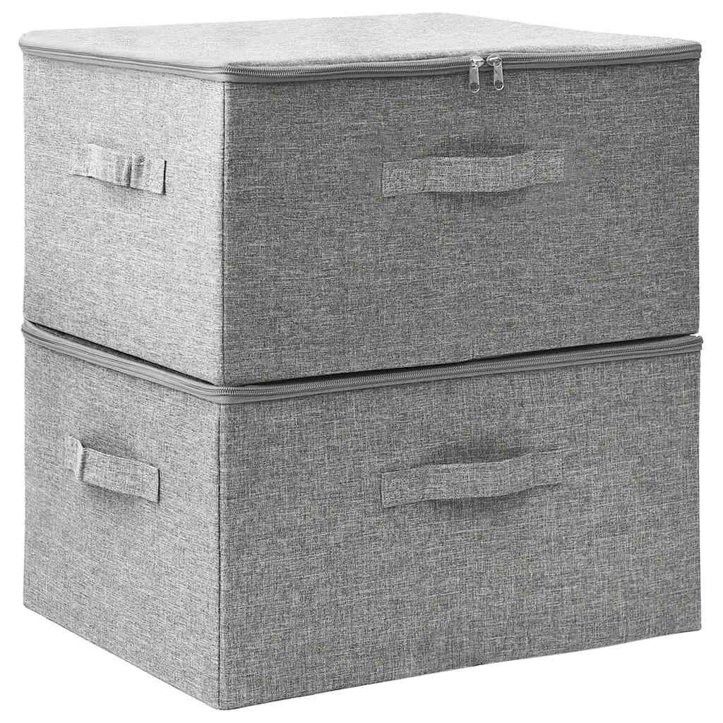AUFBEWAHRUNGSBOXEN 2er set Stoff 43/34/23 Cm Grau - Grau, Textil (34/23/43cm) - vidaXL