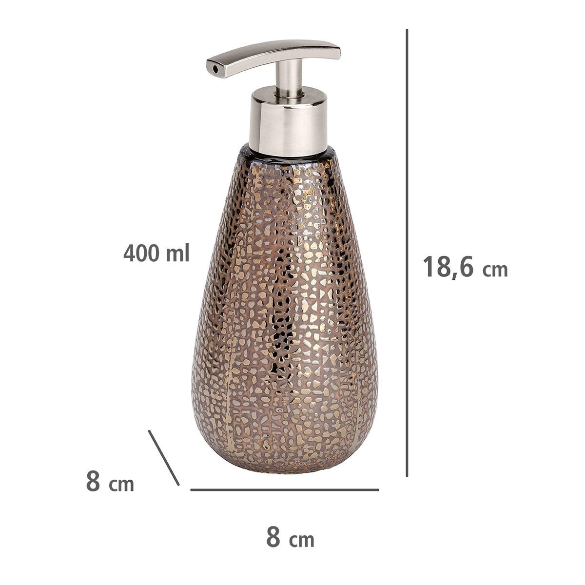 SEIFENSPENDER 8/8/19 cm - Braun, Keramik (8/19/8cm) - Wenko