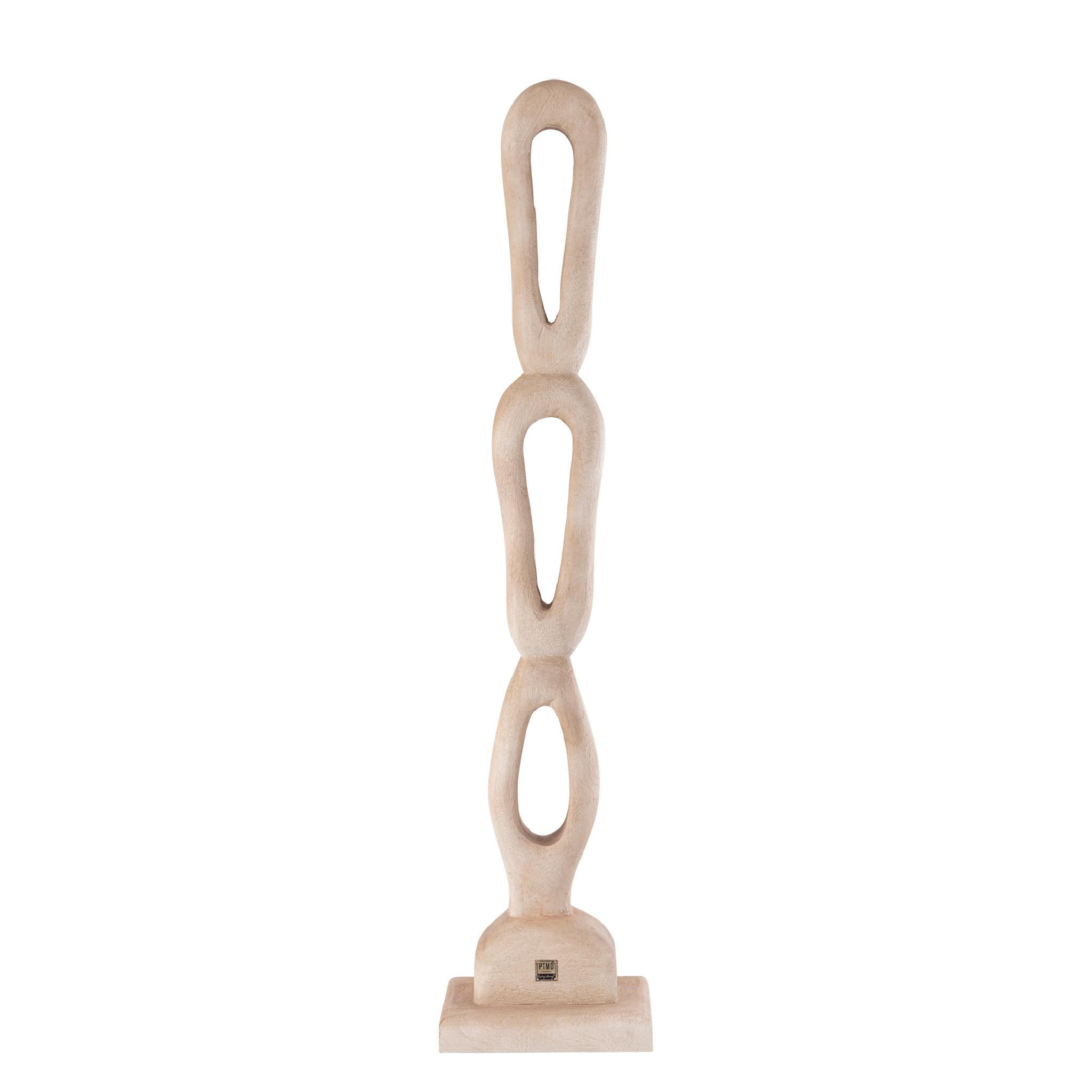 SKULPTUR Rhyce Beige 18/13/98cm - Beige, Holz (13/98/18cm) - PTMD Collection