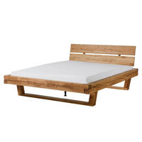 HOLZBETT Eiche 140x200x87 natur geölt BREGENZ #101 - Braun, Holz (140/200cm) - Massivmoebel24