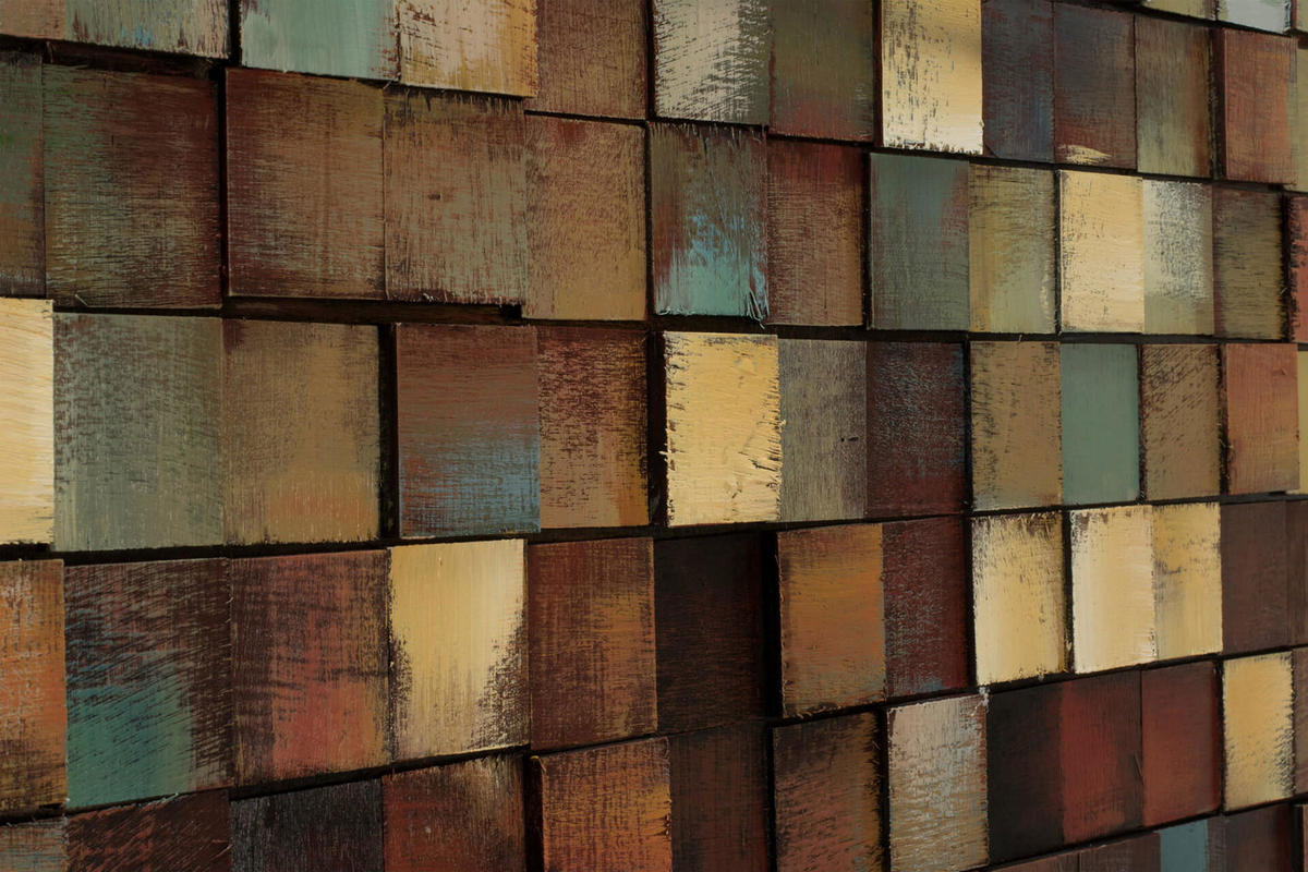 HOLZBILD Braun 144/44 cm - Braun/Grün, Holz (144/44cm) - KUNSTLOFT