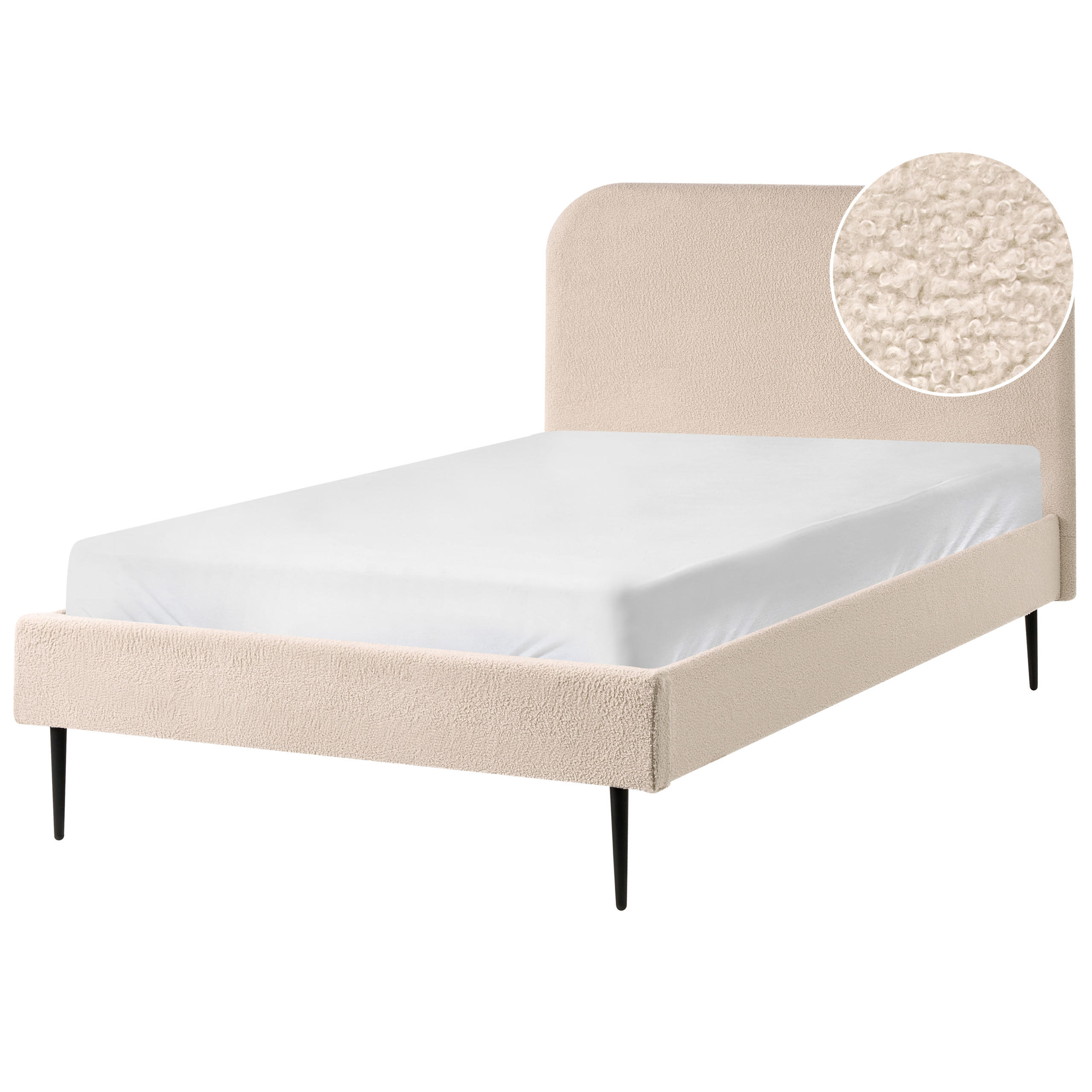Beliani Bett Beige, Schwarz 120x200 cm