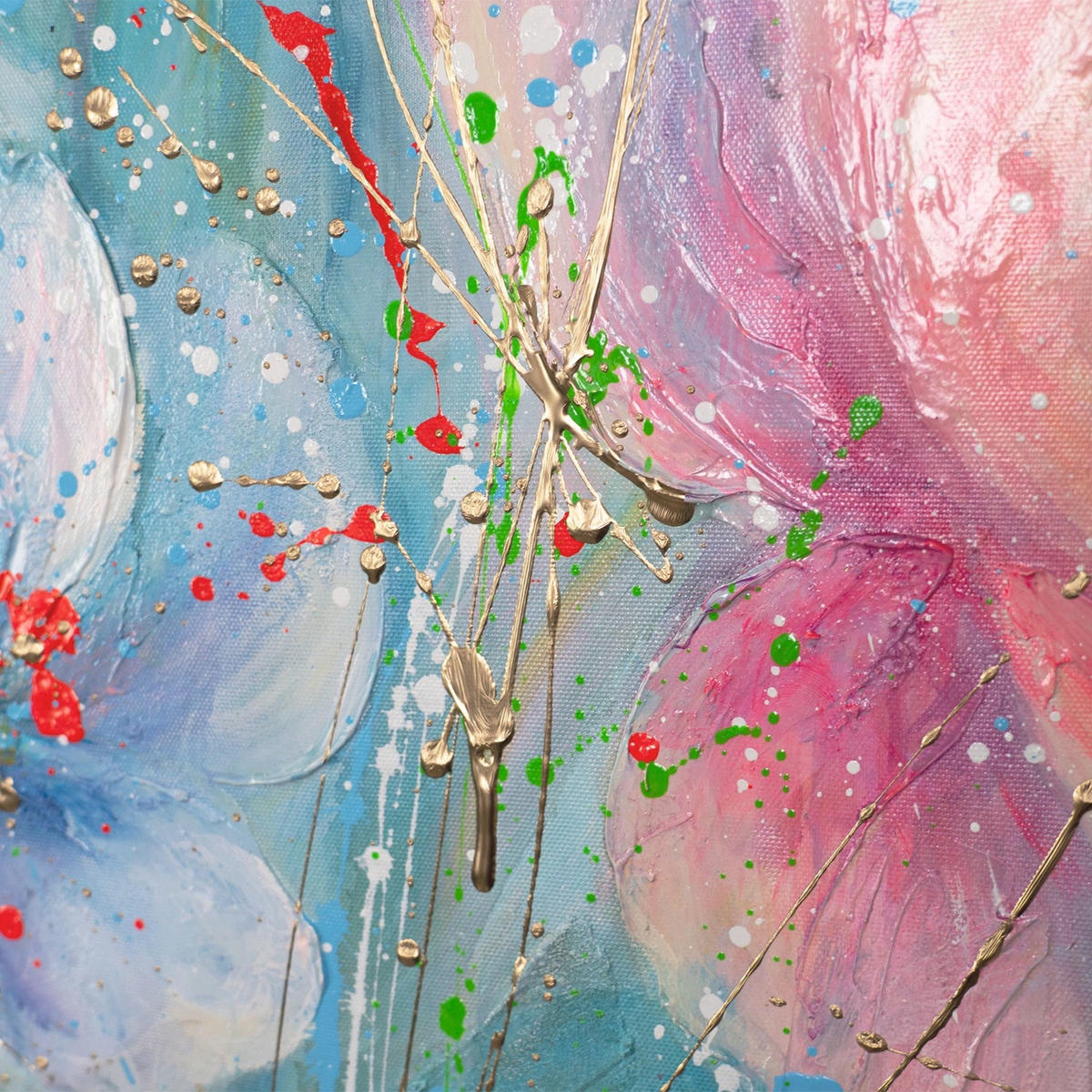GEMÄLDE Melodie des Lichts Schattenfugenrahmen Weiß 140x100 cm - Weiß, Holz (140/100cm) - YS-art gallery