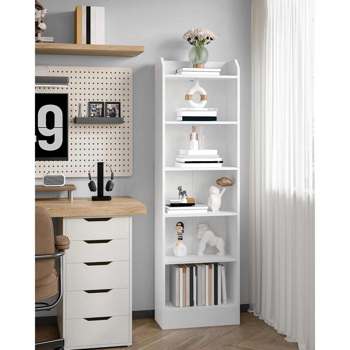 BÜCHERREGAL Standregal Weiß 24 x 48 x 169,5 cm - Weiß, Holzwerkstoff (48/169.5/24cm)