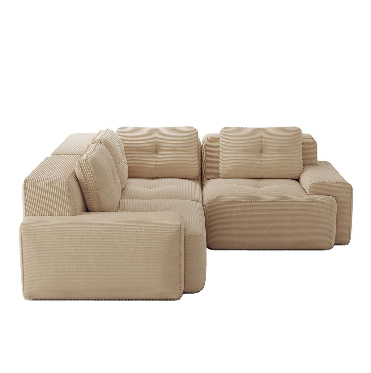 ECKSOFA modular Cord Beige 3-tlg. - Beige, Kunststoff (104/177cm) - Meubliv