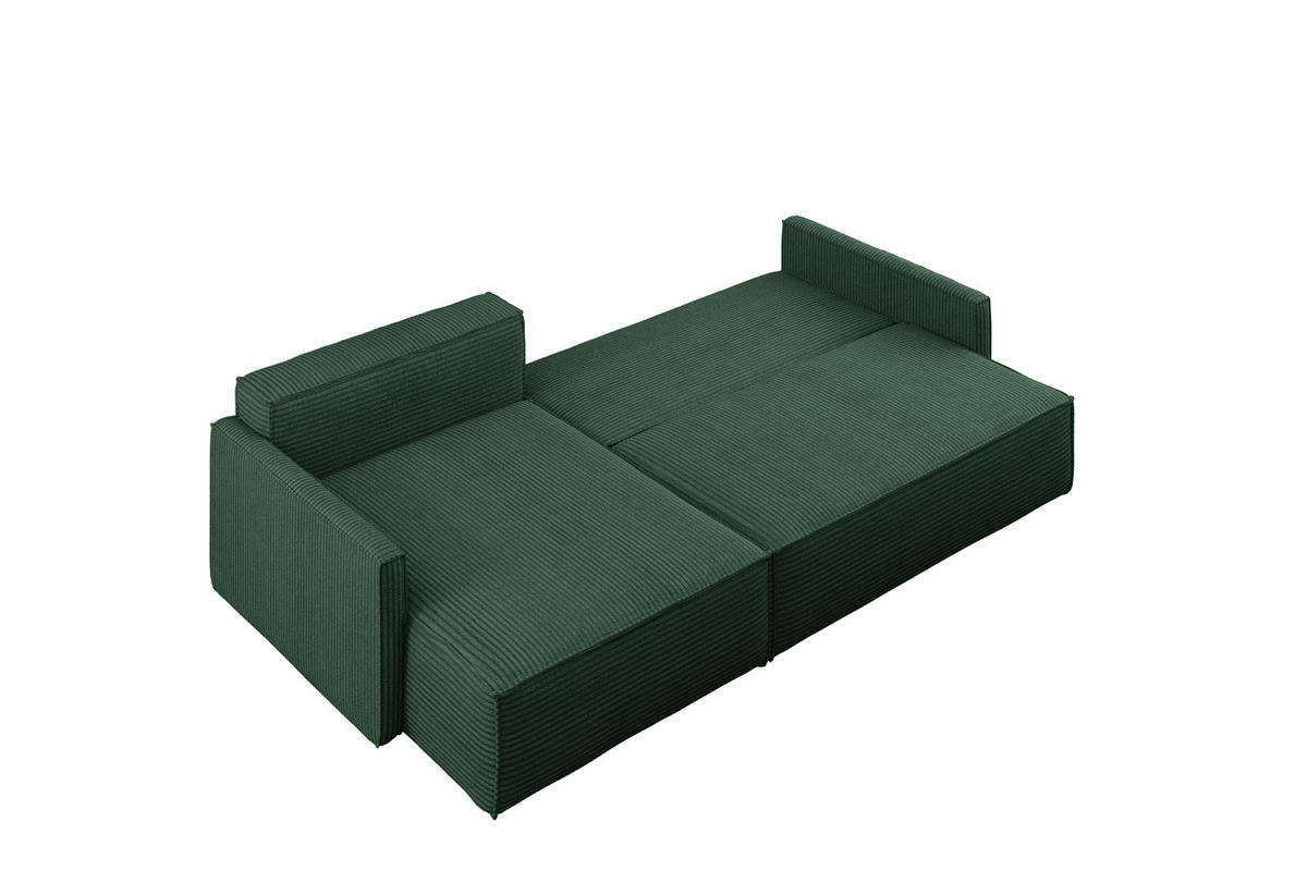 SCHLAFSOFA Carlos, Ecksofa L-Form mit schlaffunktion und bettkasten Stoff Poso Grün Links - Grün, Holz (142/83/250cm) - Kaiser Möbel