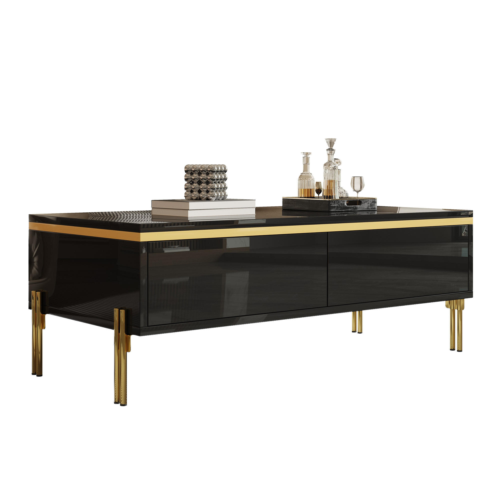Meubliv Couchtisch Schwarz 50x36x100 cm
