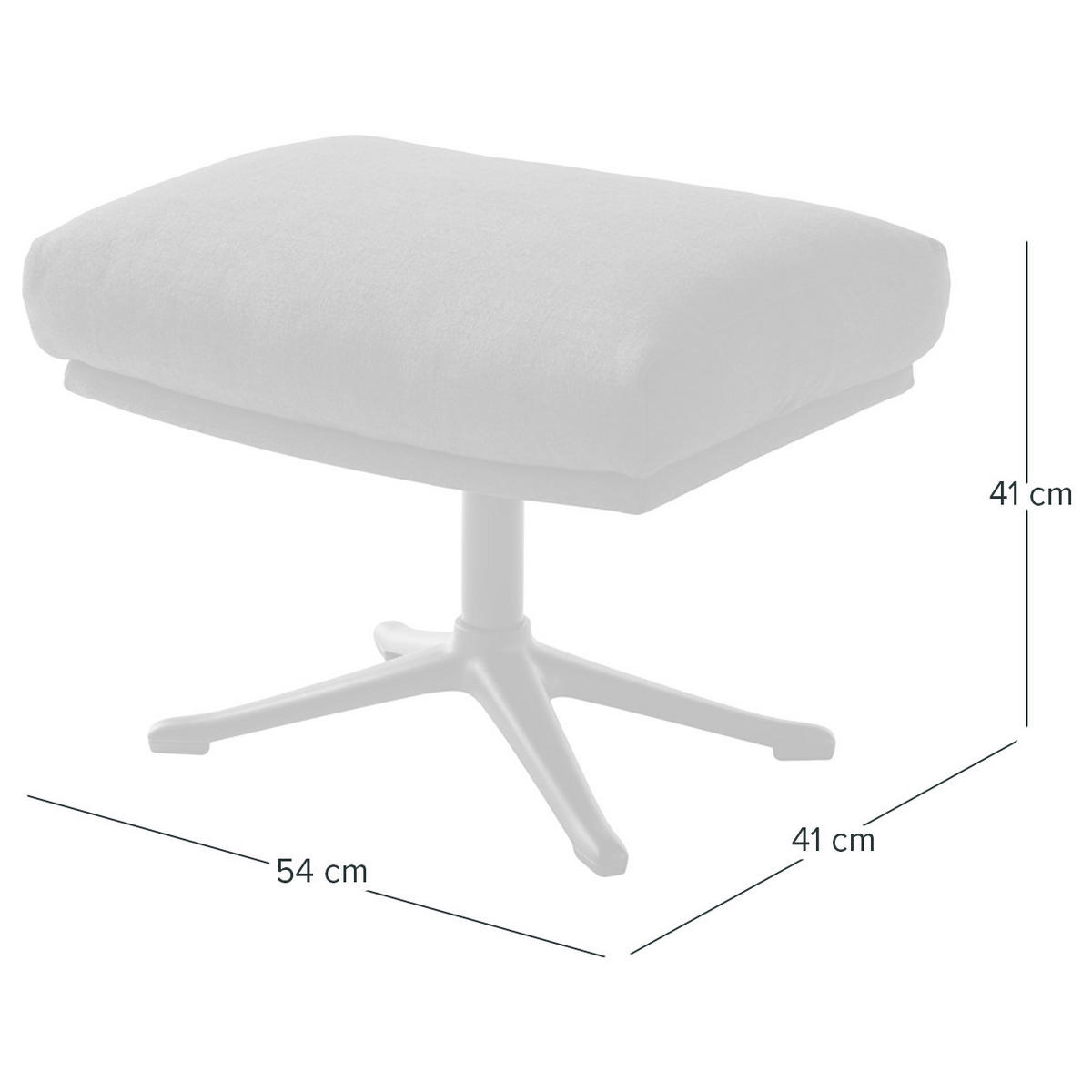 HOCKER mit Kreuzfuß - Chromfarben/Weiß, Leder/Metall (54/41/41cm) - home24