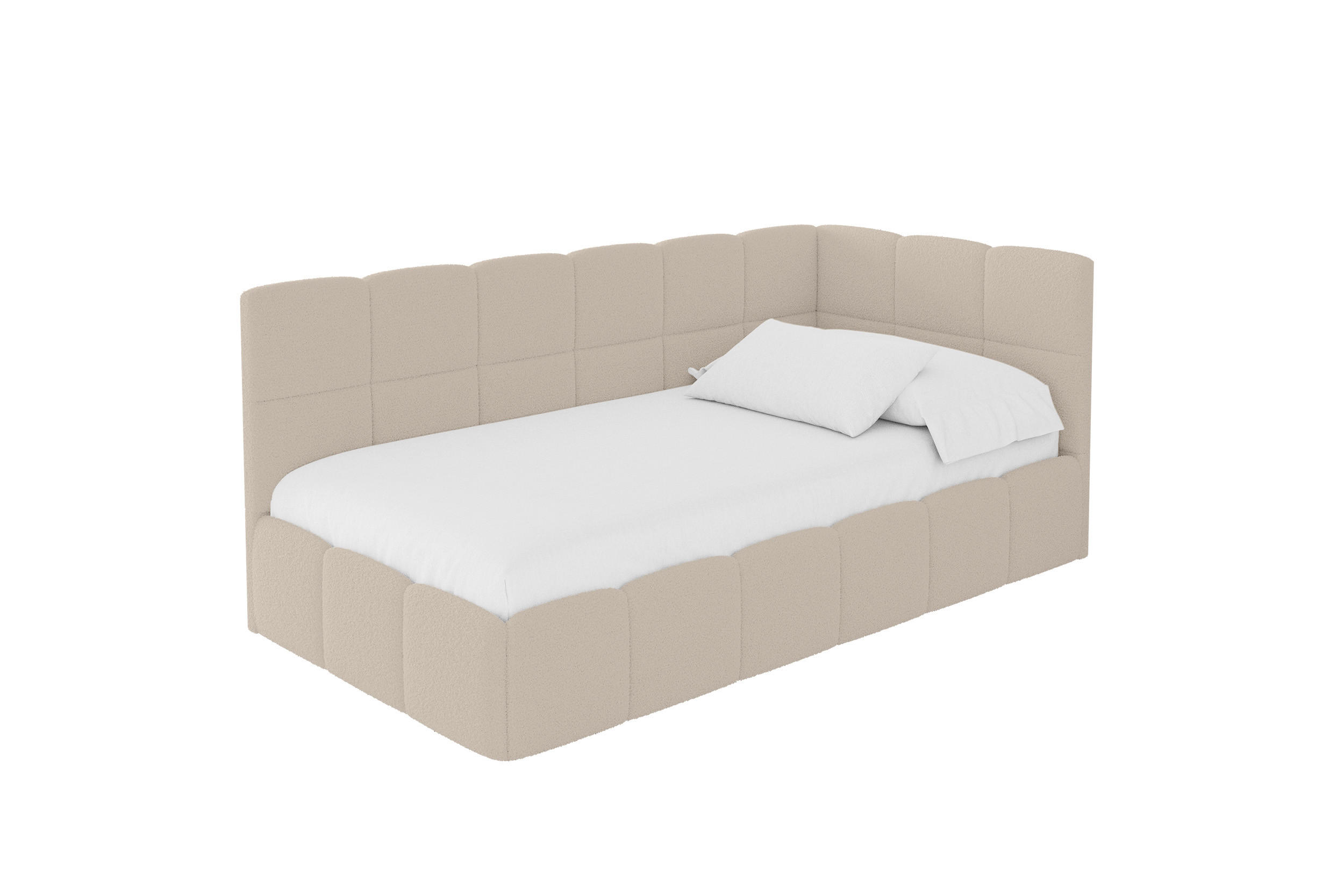 ALTDECOR JEDNOLŮŽKOVÁ POSTEL pro mládež s úložným prostorem vlevo, s matrací - LIVY 80x200 tmavě béžová