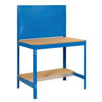 WERKBANK BUFFALO mit Werkzeugwand | HxBxT 84x120x61cm | Traglast 600kg | Blau - Blau, Metall (120/84/61cm) - PROREGAL