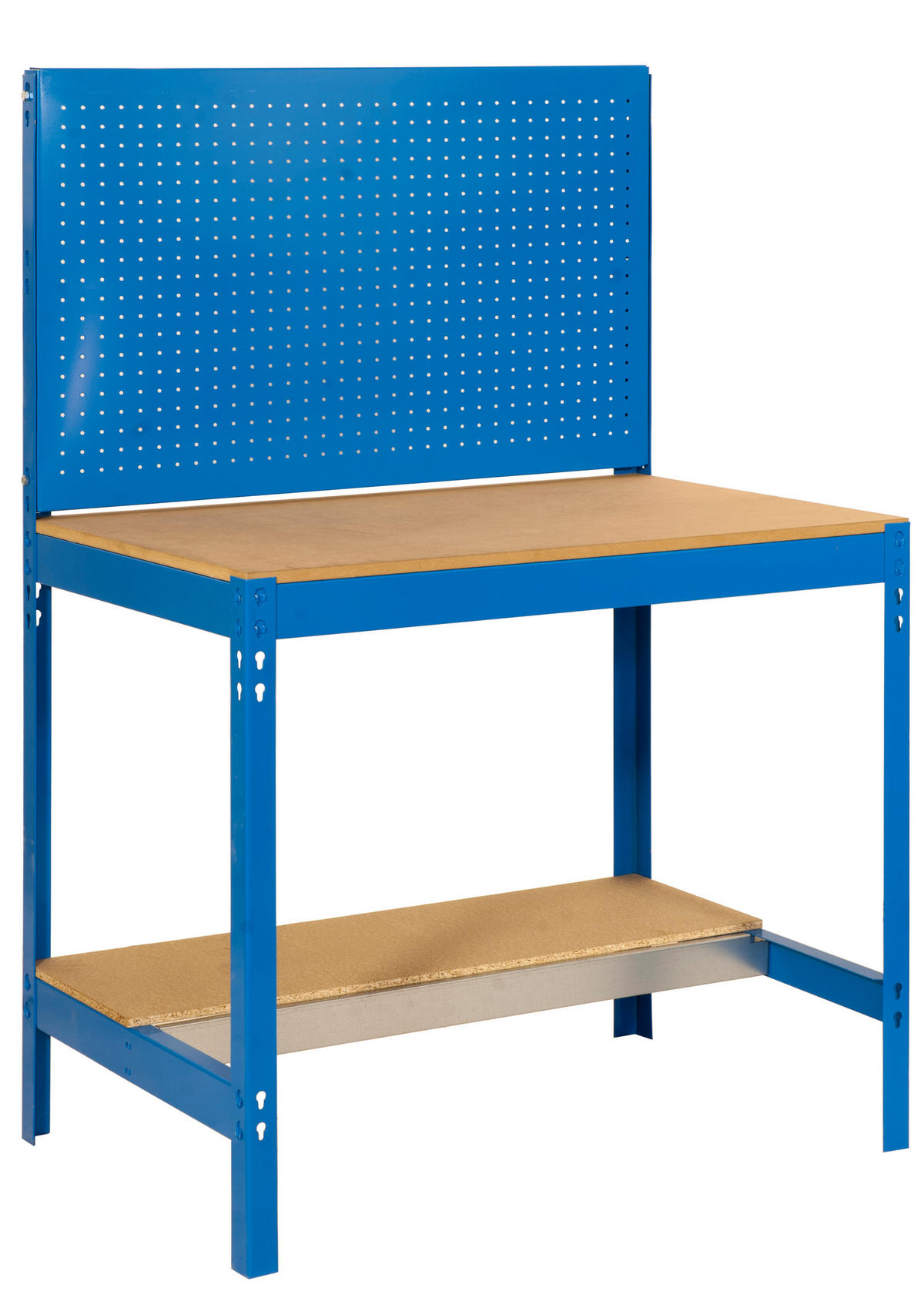 WERKBANK BUFFALO mit Werkzeugwand | HxBxT 84x120x61cm | Traglast 600kg | Blau - Blau, Metall (120/84/61cm) - PROREGAL