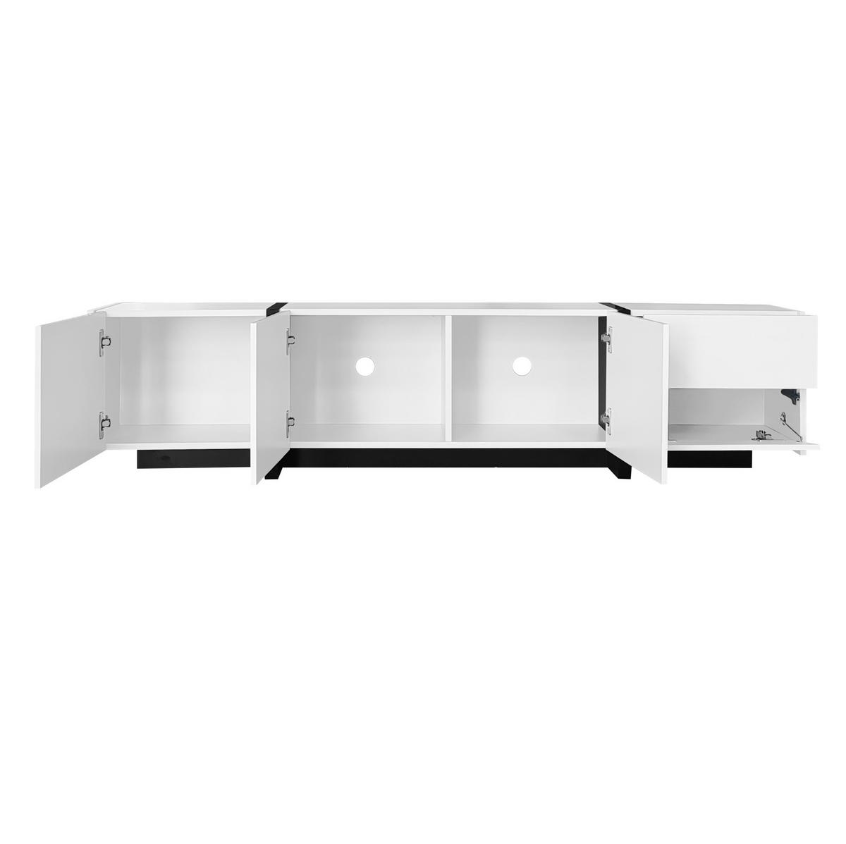 TV-ELEMENT mit 3 Türen und Schublade 170 cm Weiß/Schwarz Hochglanz - Weiß, Holzwerkstoff (30/39/170cm) - Beauniv