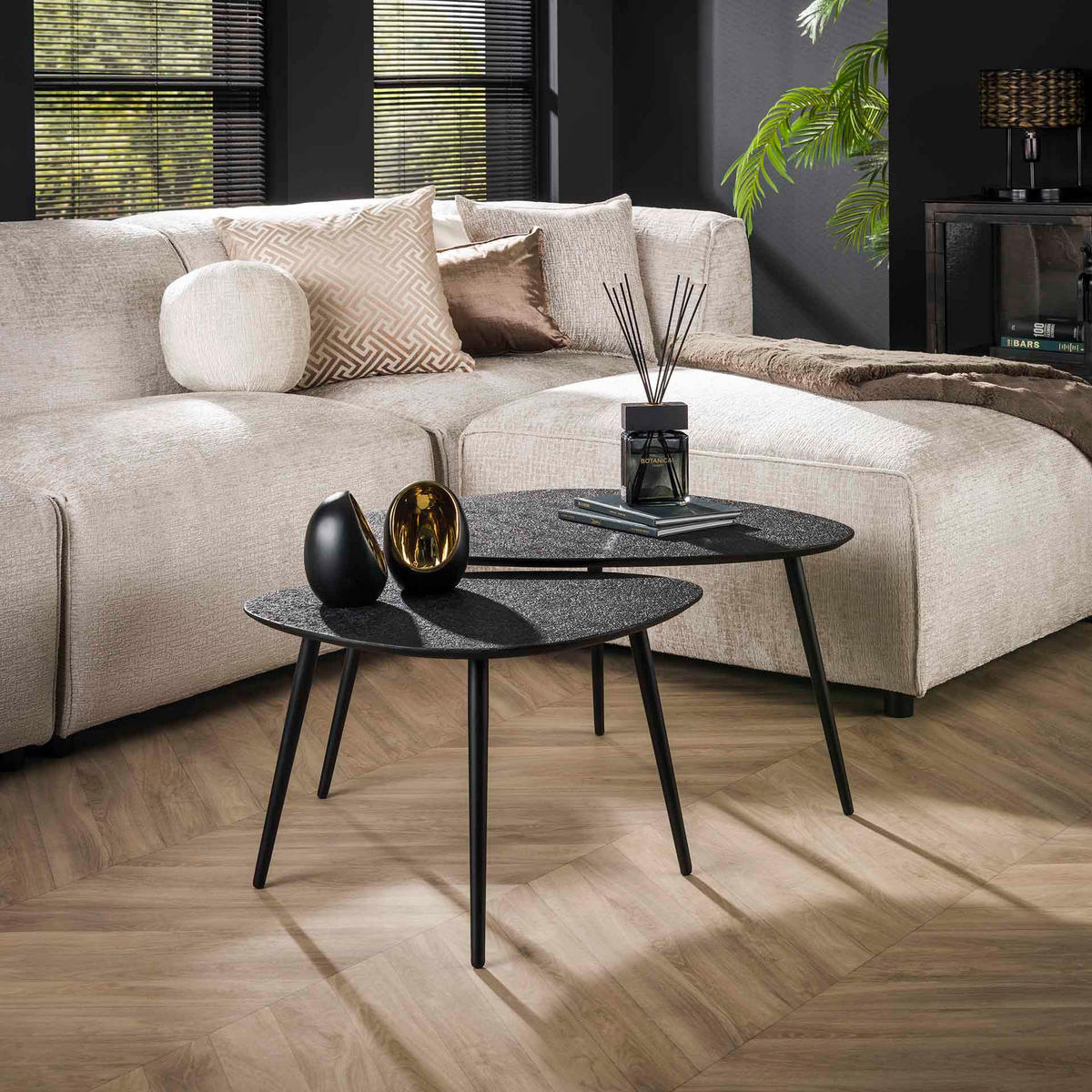 COUCHTISCH Jay Grau 59/80/ 41 cm 2er-Set - Grau, Metall (59/80/41cm) - Hoyz Collection