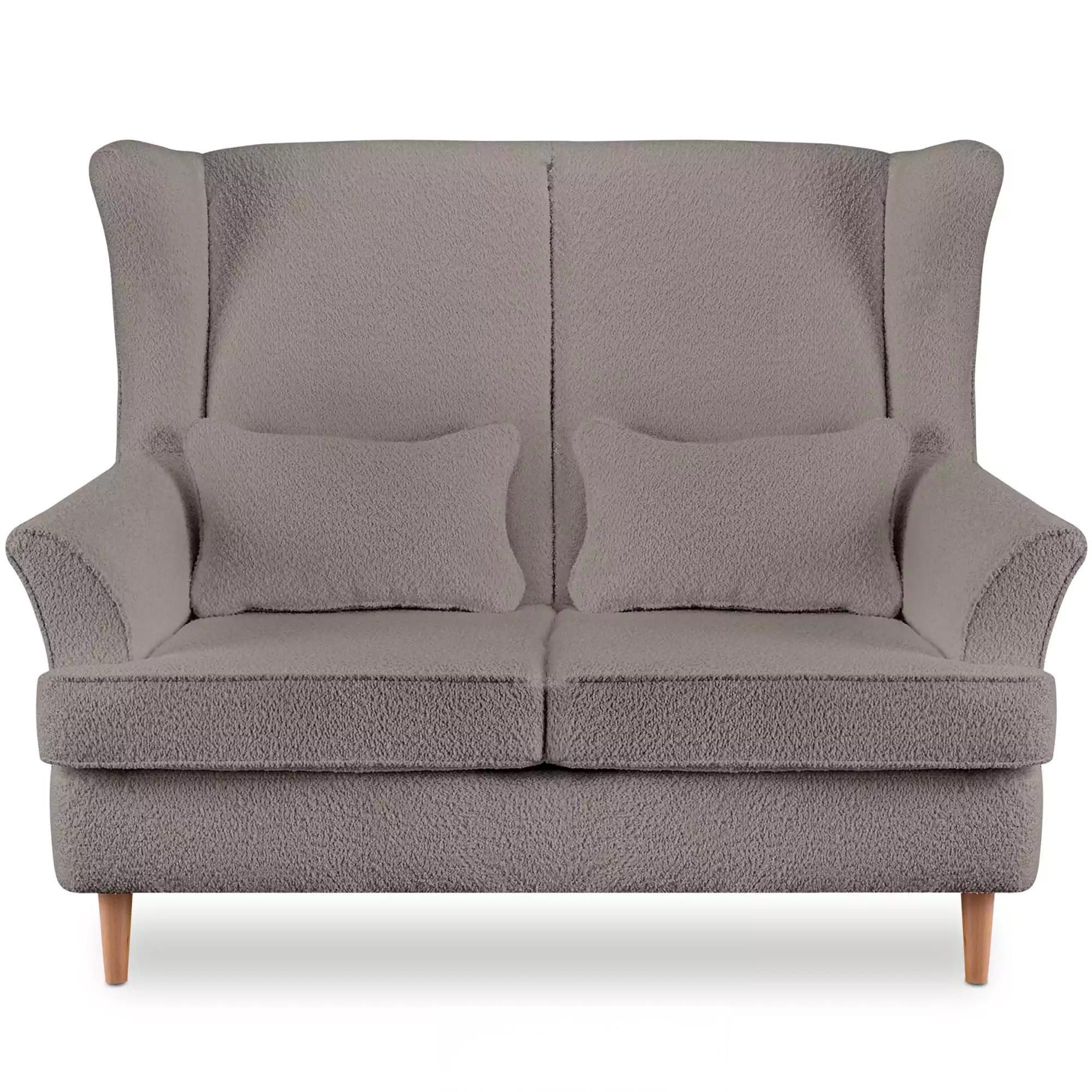 DOPPELSESSEL STRALIS Klassische Stil, Beige - Graubraun, Textil (136/106/96cm) - KONSIMO®