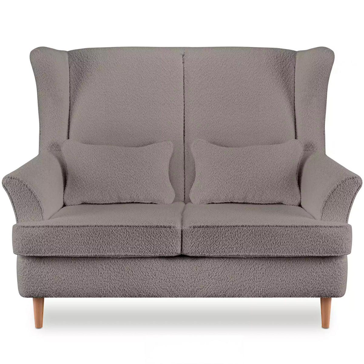 DOPPELSESSEL STRALIS Klassische Stil, Beige - Graubraun, Textil (136/106/96cm) - KONSIMO®