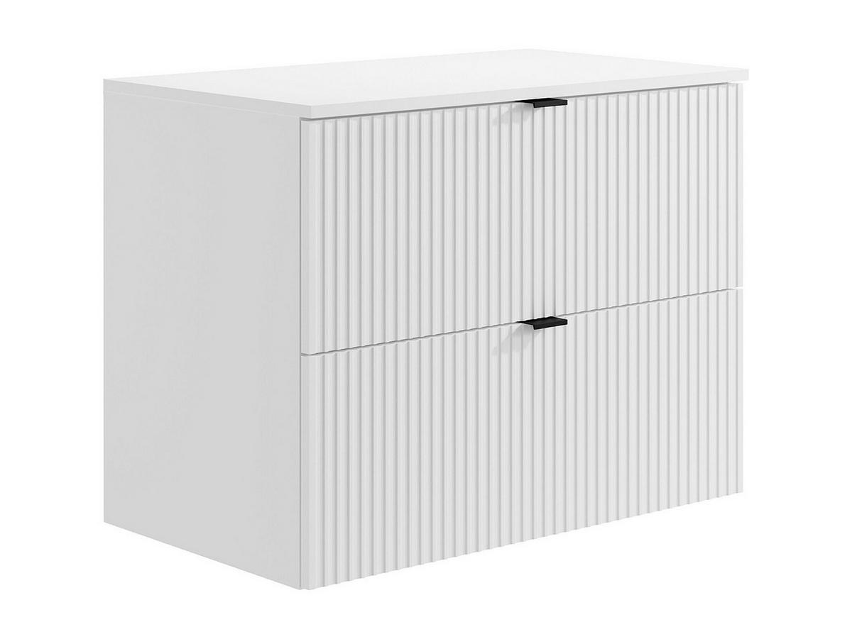 EINZELWASCHTISCH - 80cm x 47cm - MDF - weiß - ZEVINI - Weiß, Holz (80/60/47cm) - Vente-Unique