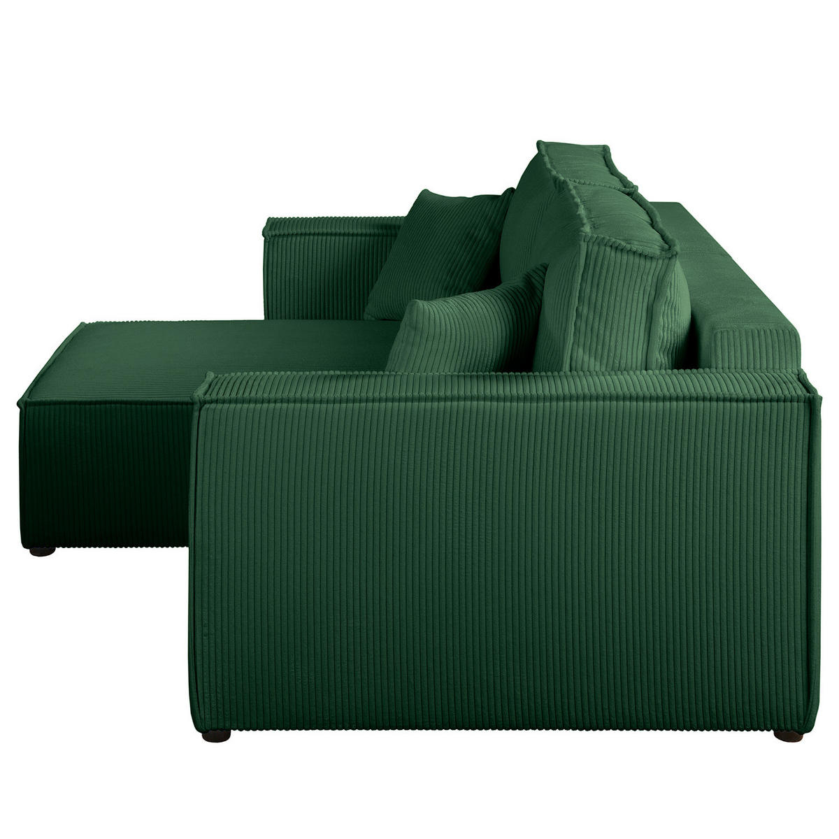 ECKSOFA mit Schlaffunktion - 255 cm - Schwarz/Grün, Kunststoff/Textil (255/148cm) - home24