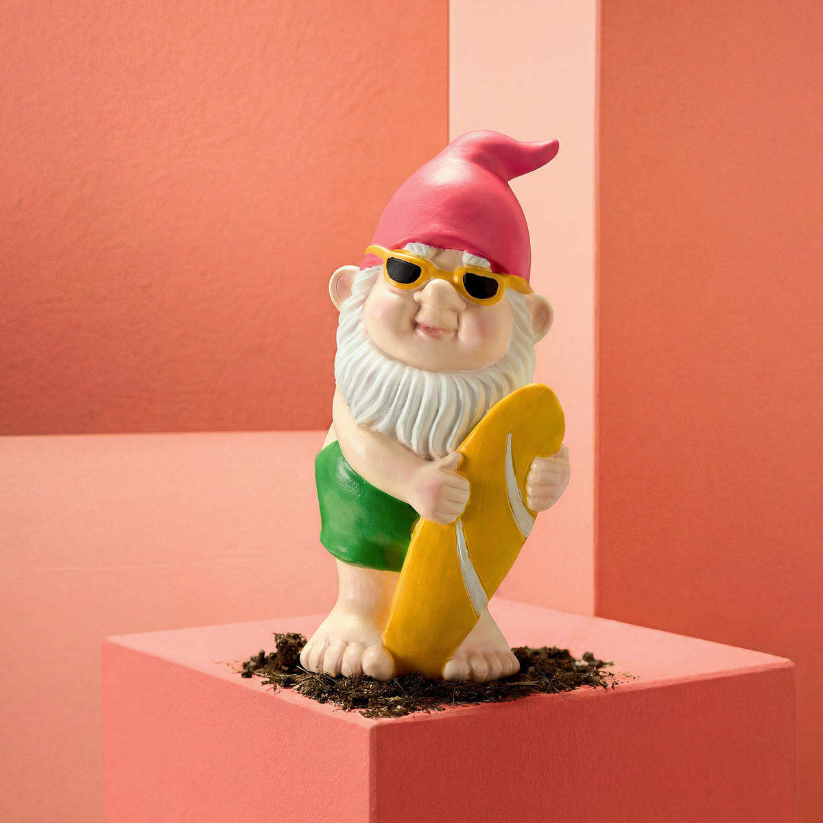 DEKOZWERG Hang Loose mit Surfbrett - Pink, Stein (9/21/10cm) - Butlers