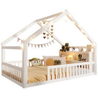 KINDERBETT 140/200cm weiß aus Kiefernholz mit Regal - Weiß, Holz (140/190cm) - OKWISH