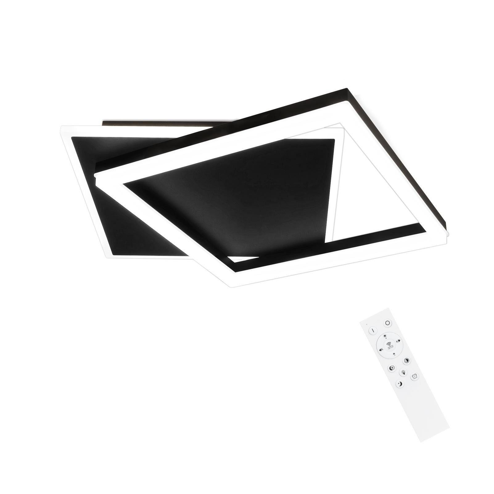 LED-DECKENLEUCHTE Lena 48.5/47.5/6 cm - Schwarz, Metall (48.5/47.5/6cm) - ZMH