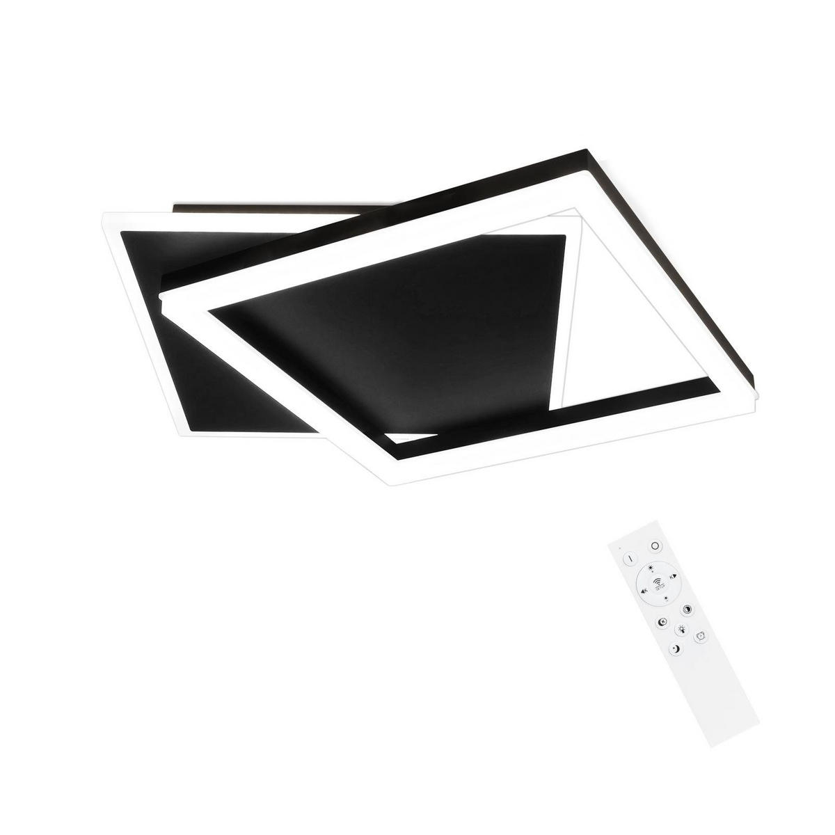LED-DECKENLEUCHTE Lena 48.5/47.5/6 cm - Schwarz, Metall (48.5/47.5/6cm) - ZMH