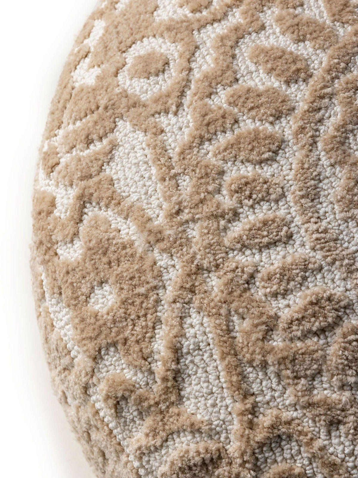 POUF Elias Beige 55x55x30 cm - Beige, Textil (55/30/55cm) - KUNSTLOFT