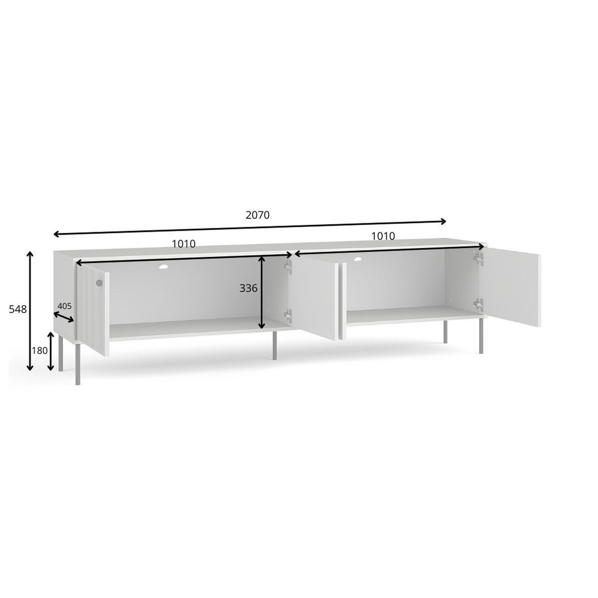 TV-SCHRANK Grau 207/54,8/40,5 - Grau, Holzwerkstoff (207/55/41cm) - RAUMHIRSCH FURNITURE