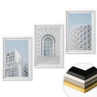 WANDBILDER 3er-Set - 40x60 cm Weißer Rahmen - Moderne Architekturgeometrie - Weiß, Kunststoff (40/60cm) - ArtPrintCave
