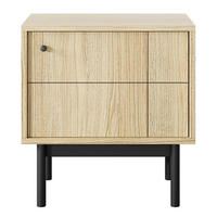NACHTTISCH Eiche Linea Japandi Stil - Multicolor, Holzwerkstoff (53.5/56.5/39cm) - Sepro Meble