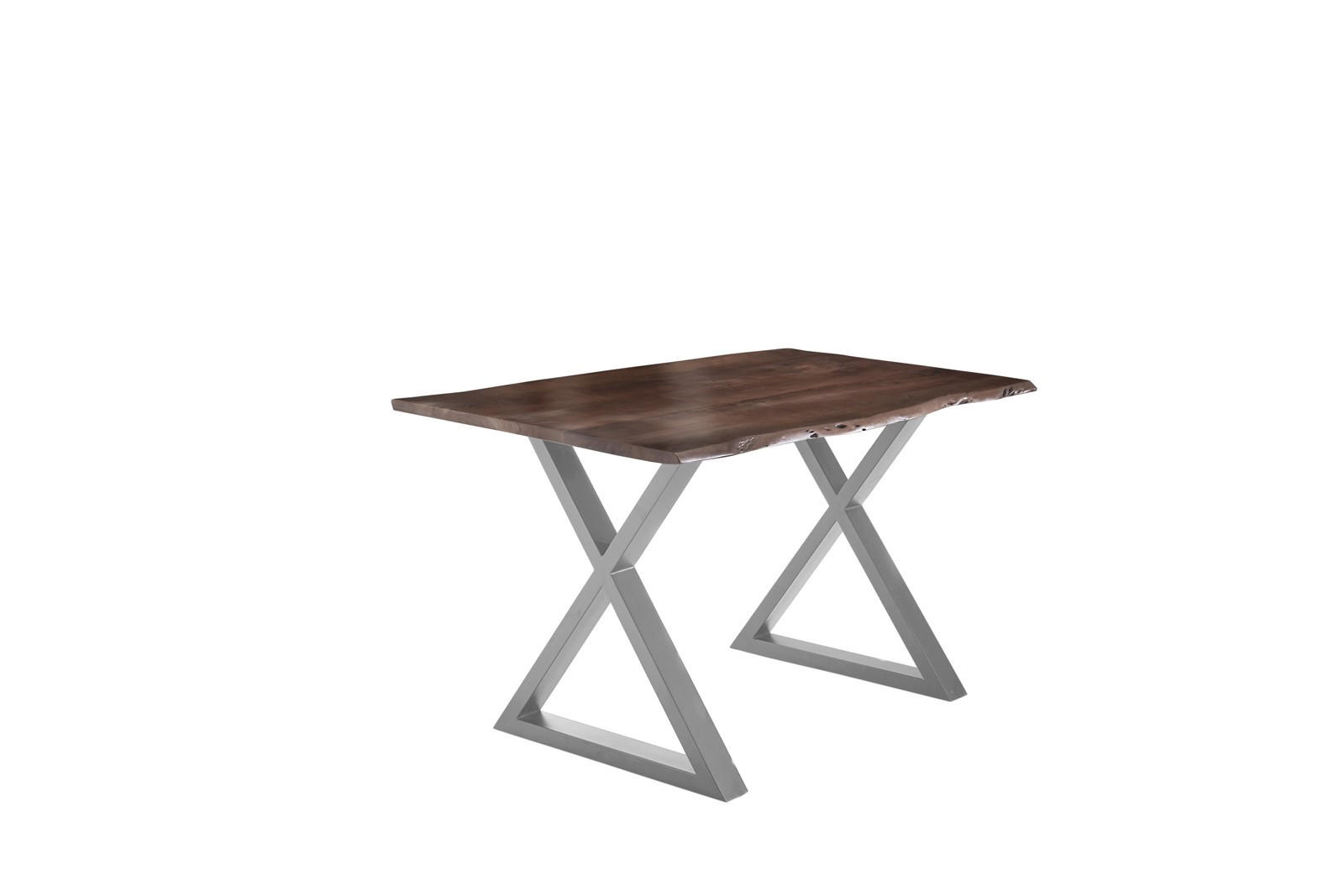 ESSTISCH LUBIN - Silberfarben/Braun, Holz/Metall (85/160/77cm) - SAM